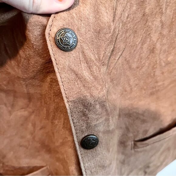 Scully leather vest men’s size XXL Oklahoma Western Button Dressy front pockets - Picture 4 of 5